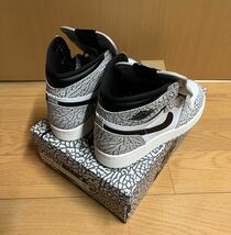 23.5cm 国内正規品 Nike GS Air Jordan 1 Retro High OG White Cement ホワイト セメント エレファント Tech Grey/Muslin-Black-White_画像4