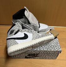 23.5cm 国内正規品 Nike GS Air Jordan 1 Retro High OG White Cement ホワイト セメント エレファント Tech Grey/Muslin-Black-White_画像3