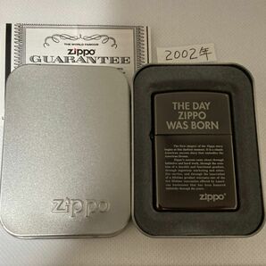 ZIPPO BLACK ICE THE DAY ZIPPO WAS BORN 未使用　極美品　鏡面　缶付き　2002年製