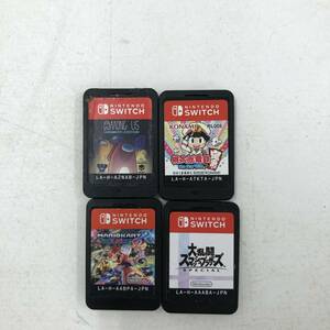 【1円〜】Nintendo　switchソフト　4本セット　スマブラ　桃鉄　マリオカート8　Among Us　※ケース無し　【ジャンク品】
