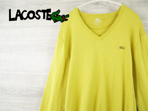 M1584y LACOSTE●ラコステ＜Ⅴネックニット＞6・XLサイズ●Ricicli17