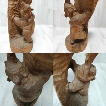 木彫 木登り 熊 2匹 50cm 北海道 民芸 郷土 アイヌ 昭和レトロ 木彫り _画像6