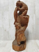 木彫 木登り 熊 2匹 50cm 北海道 民芸 郷土 アイヌ 昭和レトロ 木彫り _画像1