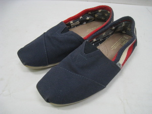 TOMS トムス スリッポン スニーカー USAカラー トリコロール 紺 ネイビー サイズM8.5