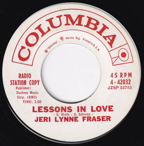 Jeri Lynne Fraser - Lessons In Love / Give Me Your Arm, Papa Cliff Richard Girl Pop