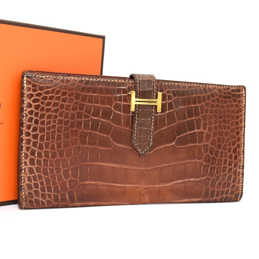 美品☆ クロコダイル HERMES ジュラ センター取り コンパクト