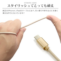 未使用 USB type-C ケーブル 2本セット ピンク 3m iPhone iPad airpods 充電 データ転送_画像3