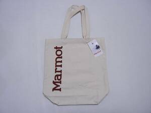 新品▲マーモット トートバッグ レッド コットン Marmot 内ポケット付き 