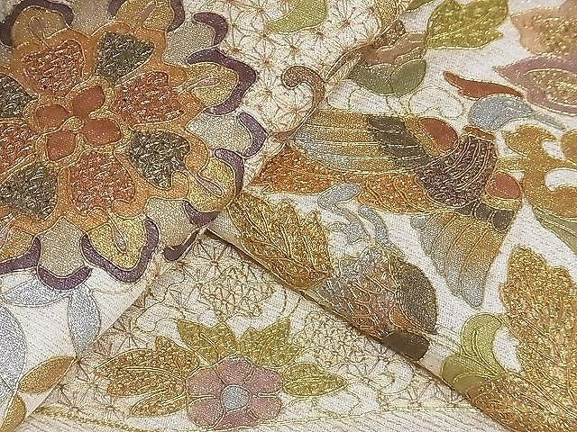 綴れ スワトウ 汕頭 帯 十二ヶ月 扇子 花 四季 smcint.com
