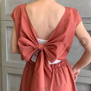 moment + リボンワンピース レッド M