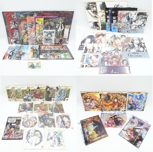 ONE PIECE グッズおまとめ 52点 中古 色紙 ビジュアルマット ファイル 下敷き プレート カード など 雑貨 セット アニメ ワンピース/M738