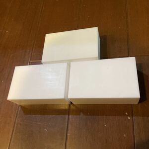 テフロン　PTFE 白　端材　36mm X 63mm X 101mm 3個セット