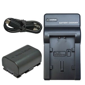 充電器セット ビクター(Victor) BN-VG107 互換バッテリー + 充電器（USB） コード 01408-01484