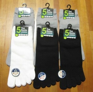* free shipping * new goods *25~27cm*5 fingers short socks 6 pair * is .. easy * gray 3* black 2* white 1*