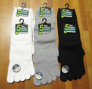 * free shipping * new goods *25~27cm*5 fingers short socks 6 pair *②* is .. easy * white 2* gray 2* black 2*