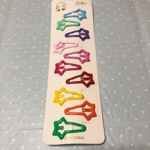 値段の相談不可★パッチンピン スリーピン ヘアピン スター 星 カラフル10色 10個セット