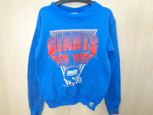 4*90s USA производства NFL NEW YORK GIANTS спортивная фуфайка *LOGO7 бирка sizeM(10-12) ребенок одежда New York ja Ian tsu футболка синий обратная сторона ворсистый 5C