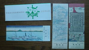 琵琶湖汽船創業90周年　記念乗船券　3枚セット　1977年　琵琶湖汽船