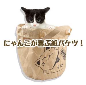 ★猫用 おもちゃ シャカシャカ紙袋 紙バケツ ねこのおもちゃ ベッド 隠れ家 遊び場 ストレス解消★