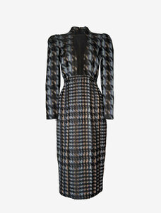  beautiful goods GUCCI Gucci silk long sleeve graph .karu dress 