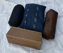 大正　昔の枕3個　◆箱枕◆くくり枕　★★★　古布 絣 絹 かすり もんぺ モンペ _画像2