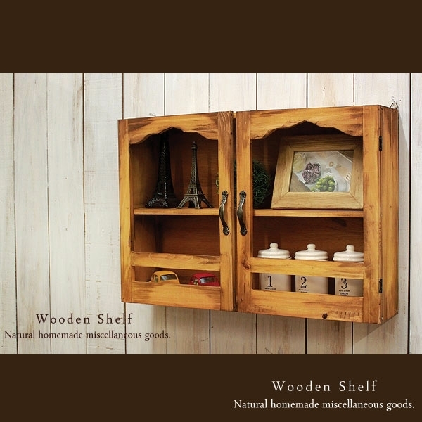 [Free Shipping] Handmade antique style shelf with doors, wooden shelf, natural, Handmade items, furniture, Chair, shelf, Bookshelf, Shelf