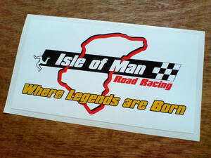 即納 送料無料 ISLE OF MAN Road Racing TT Fans マン島 ロードレーシング / 126mm ステッカー シール 海外