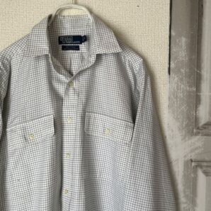 美品ラルフローレンシンプルチェックシャツ☆大きめサイズ チェックシャツ ビッグサイズ