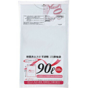 ja pack s capacity display go in poly bag 90L pink ribbon white half transparent 10 sheets ×30 pcs. TSP90