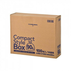 ジャパックス コンパクトスタイルポリ袋90L 半透明 100枚×4箱 CSB98