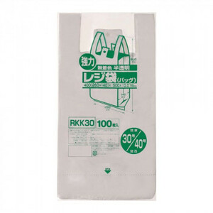 ジャパックス レジ袋 関東30号/関西40号 半透明 100枚×10冊×3箱 RKK30