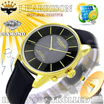 カボジョン1石天然ダイヤモンド付きソーラー電波紳士用腕時計JH-1895MGB_画像3