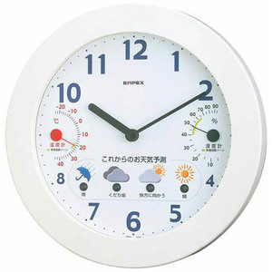 EMPEX wall clock wall clock fine weather . machine 1 pcs 4 position BW-5271 white 