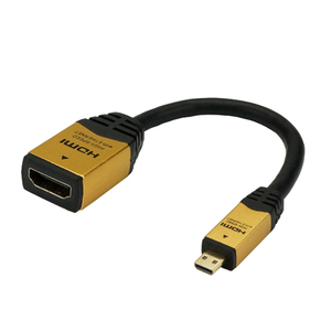 HORIC HDMI-HDMI MICRO変換アダプタ 7cm ゴールド HDM07-330ADG
