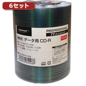 600枚セット(100枚X6個) HI DISC CD-R(データ用)高品質 TYCR80YS100BX6