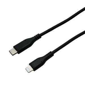 ミヨシ 高耐久Lightning-USB Type-Cケーブル 2m ブラック SCL-T20N/BK