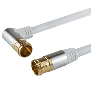 HORIC antenna cable 1m white aluminium head L character difference included type / difference included type connector AC10-393WH
