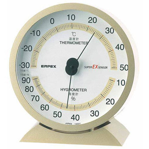 EMPEX 温度・湿度計 スーパーEX高品質 温度・湿度計 卓上用 EX-2718 シャンパンゴールド
