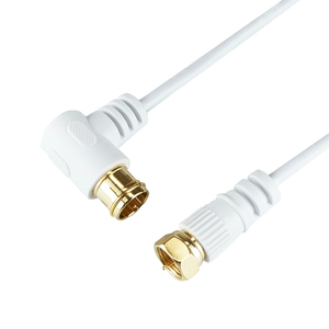 HORIC superfine antenna cable 5m white L character difference included type / screw type connector HAT50-246LSWH