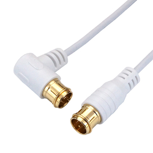 HORIC superfine antenna cable 2m white both sides F type difference included type connector L character / strut type HAT20-105LPWH