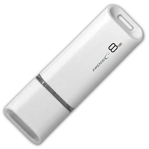 HIDISC USB 2.0 flash Drive 8GB white cap type HDUF113C8G2
