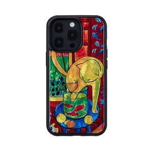 Art hand Auction ikins Natural Shell Case for iPhone 13 Pro Fish and Cat I21069i13P, mobile phone, smartphone, accessories, others