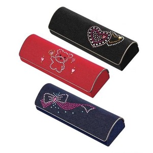  Denim style magnet type glasses case TK-1367[ black ]