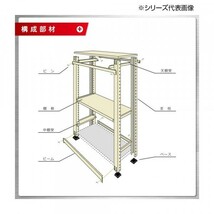 中量ラック 耐荷重500kgタイプ 連結 間口1200×奥行600×高さ2400mm 4段 ニューアイボリー_画像5