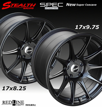 ■ STEALH Racing Spec01 ■ (F)17X8.25J (R)17X9.75J　4本セット　走り屋/チューニングカーにお勧め幅広サイズ!!_画像1