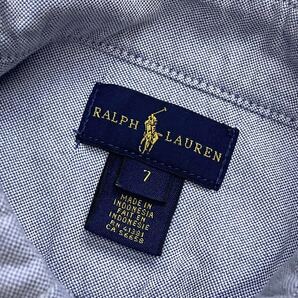 Ralph Lauren ラルフローレン 長袖 ボタンダウンシャツ キッズ 7 ブルー POLO ポロの画像9