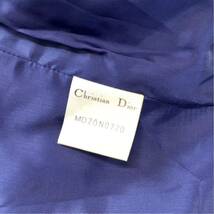 良品 Christian Dior クリスチャンディオール スタンドカラー デザイン ジャケット レディース 7号 S ロイヤルブルー_画像8