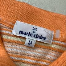 新品 タグ付き marie claire マリクレール ボーダー 半袖 ポロシャツ レディース Mサイズ オレンジ ゴルフ golf_画像9