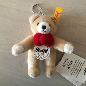 * Hello Kitty *Steiff × Hello kitty collaboration Bear key ring soft toy doll teddy bear shu type Germany 2010 year Sanrio 