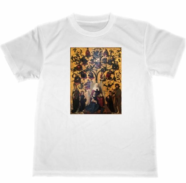 Gerard David Dry T-Shirt Saint Anne Meisterwerk Kunst Malerei Gerard David Christentum Mary, Große Größe, Rundhals, Eine Illustration, Charakter